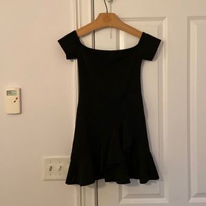Off the shoulder black dress